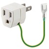 Elecom OA Thunder Adapter White 3-Pin to 2-Pin Grounded Outlet