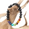 7 Chakra Adjustable Healing Bracelet with Stones, Volcanic Lava, Mala
