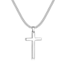 Zinvefa Men's Stainless Steel Cross Pendant Necklace Silver / Black / Gold Pendant 15 x 28 mm - 50 x 30 mm, Stainless Steel