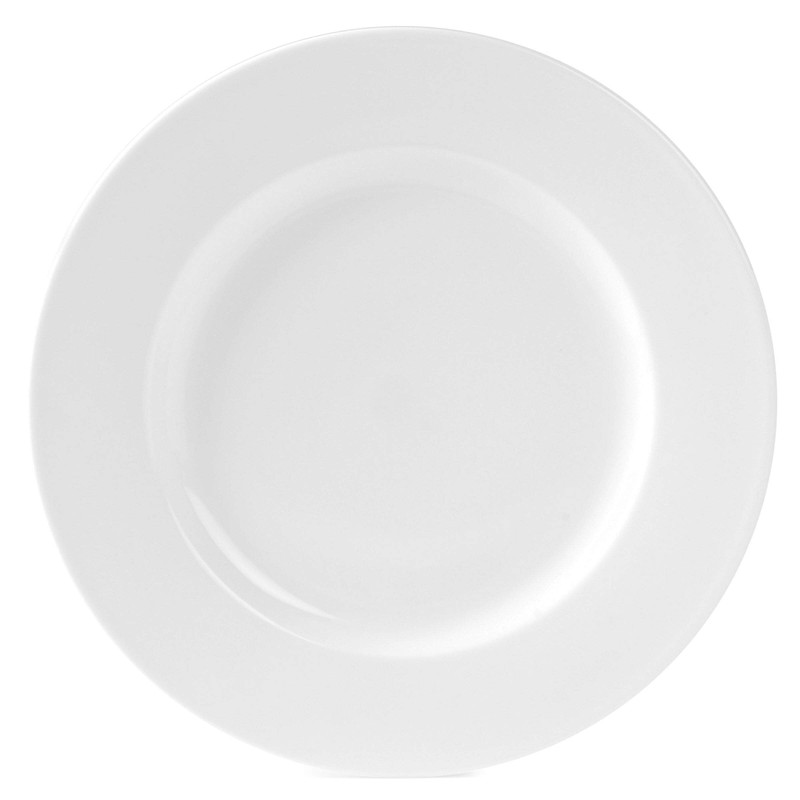 Everyday White Classic Rim 10.75 Inch Dinner Plates, Set of