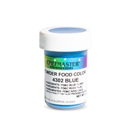 Chefmaster Blue Dry Powder Candy Color | Vibrant Shades | Chocolate, Macarons, Fondant | Decorating | Professional-Grade Dye | Easy-to-Use | Manufactured in USA | 3 grams