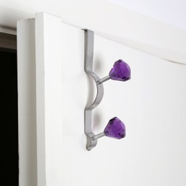 Premier Housewares Diamante Double Over Door Hook - Purple