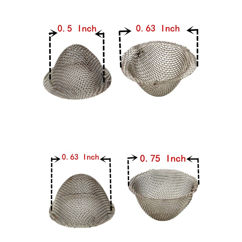50 Pcs Pipe Screens 0.5inch-0.63inch (1/2-5/8) Stainless Steel Conical Design