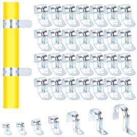 Glarks 30pcs 3/4’’ One Hole Pipe Straps Kit, Zinc Plated Steel EMT Pipe Straps with 1 Hole, EMT Conduit Clamp Single Hole Pipe Clamp for EMT Conduit Pipe Fixing