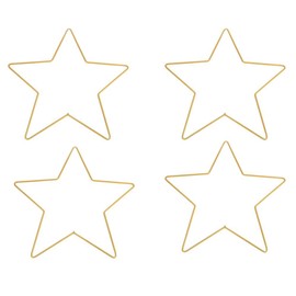 4Pcs 4 inch Gold Macrame Star Frame, Gold Star Shaped Dream Catcher Craft Rings for Wedding, DIY Craft Wedding & Christmas Wreath Making
