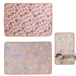 KOLZEMV Pack of 2 Waterproof Dog Blanket for Large Dogs, 60 x 40 cm, Outdoor Dog Blanket, Washable, Dog Blanket, Sofa Protection, Made of Sherpa Fleece, Cat Blanket, Fluffy and Soft