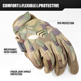 WTACTFUL Full Finger Gloves for Motorbike Motorcycle Riding Cycling Bicycle Hunting Hiking Riding Work Climbing Camping Driving Men's Gloves CP Camo XL