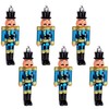 BWG 6 X Navy Blue Nutcracker Soldier 13cm Christmas Tree