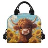 POLERO Sunflower Highland Cow Lunch Box Girls Small Thermal Lunch