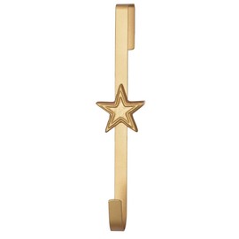 Christmas Wreath Hanger 11.5" Metal Over Door Wreath Hook for UPVC Doors (Gold Star)