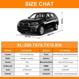 Sunwhale Car Cover Waterproof All Weather for SUV Automobiles UV Protection Snowproof Rain Sun Full Car Cover with Door Zipper Full Exterior Outdoor Car Cover Universal Fit SUV Up to 200’’