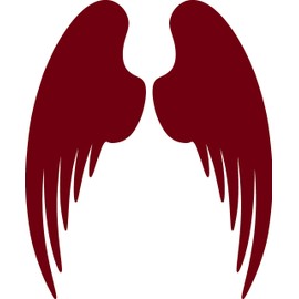 ANGDEST Angel Wings Silhouette (Burgundy) (Set of 2) Premium Waterproof Vinyl Decal Stickers for Laptop Phone Accessory Helmet Car Window Bumper Mug Tuber Cup Door Wall Decoration