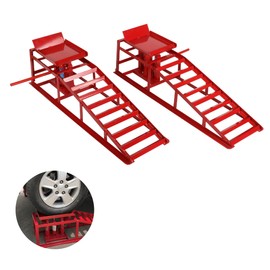 higehio 2 Pack Hydraulic Car Ramps 10,000lbs/5T Capacity Low Profile Car Lift Service Ramps Truck Trailer Garage, Height Hydraulic Vehicle Ramps,Black