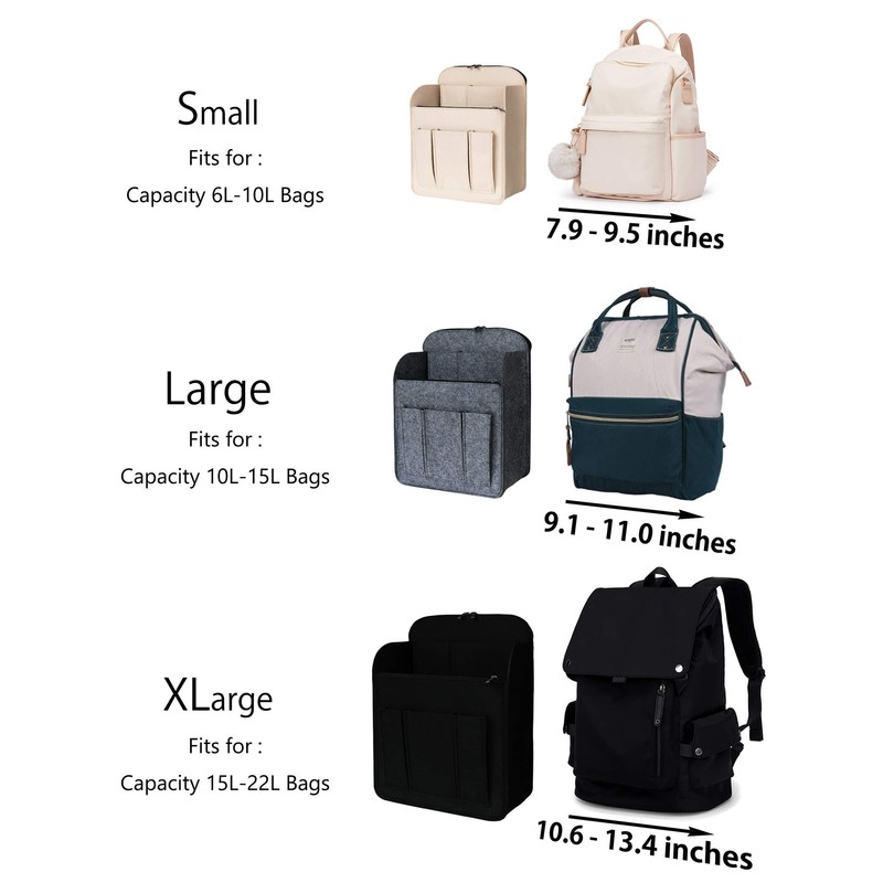 APSOONSELL Backpack Organizer Insert, Felt Bag Organizer for Backpack Rucksack