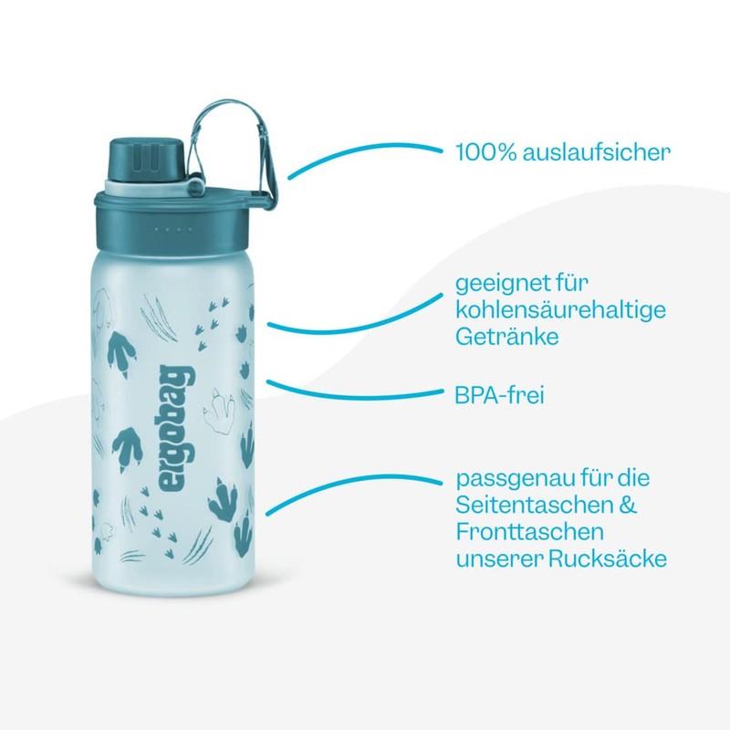 Trinkflasche BPA-frei 550 ml, auslaufsicher und Kohlensäure geeignet, spülmaschinengeeignet, Regenbogen