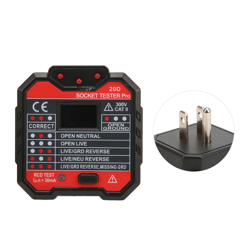 20D Leakage Socket Tester Socket Detector Electric Circuit Live Wire