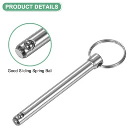 M METERXITY Pack of 2 Quick Release Pins, 5/16 Inch [8 mm] Diameter, 2.56 Inch [65 mm] Usage Length Bimini Top Pin for Shipbuilding/Boat/Trailer, 2.83 Inches [72 mm]