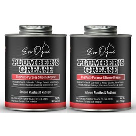 Evo Dyne Silicone Paste (2-Pack) - Multi-Purpose Silicone Lube for Faucet Stems, Valves, Cartridges - 8oz