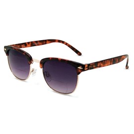 In Style Eyes Sellecks - anteojos de sol bifocales de lectura – anteojos de lectura con marco de línea frontal semicircular, lente asférica no polarizada – Tortuga – 1.25 x