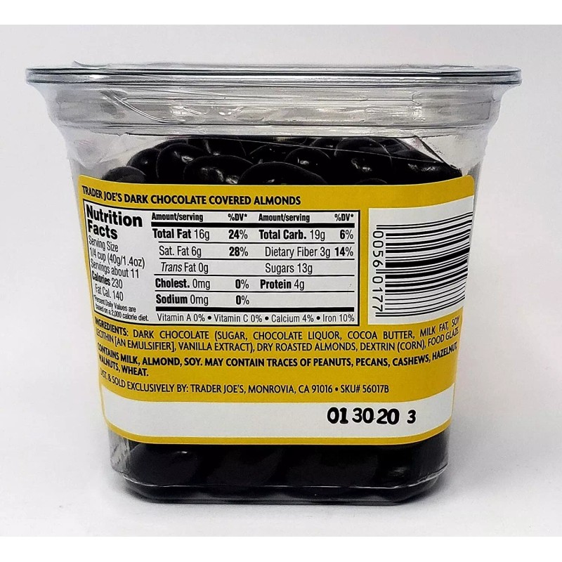 Trader Joe's 2 PACK TRADER JOE'S DARK CHOCOLATE COVERED ALMONDS