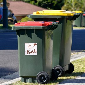 Operitacx 2 Stück Müllklassifizierungszeichen Recycling Müllaufkleber Etikett Mülltonne Müllklassifizierungsaufkleber Müllsäcke Müllsäcke Recycler Mülleimer Küche Klebeaufkleber Pvc