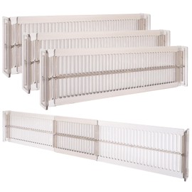 MUXHEL Set of 8 Plastic Drawer Dividers, Adjustable, 27-51 cm, Transparent Kitchen Drawer Organiser, 8 cm High Drawer Dividers Separators for Dresser, Bathroom, Bedroom