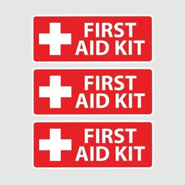 3Pack First Aid Kit Sticker Decal Self Adhesive Rescue Emergency Safety