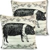 VIRAH BELLA Throw Pillow Black and White Hog - Pack