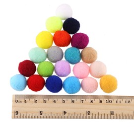 Pompom Balls, Dark Hair Balls, Small Balls, DIY Crafts, Crafts, 0.8 inches (2 cm), Colorful, Set of 40