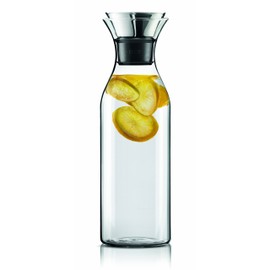 EVA SOLO | Fridge Carafe 1.4L | For Hot & Cold Drinks | 100% drip-free | Dishwasher-safe Borosilicate Glass | Stainless steel & Silicone Pouring Lip | Fits Most Refrigerator Doors | Danish Design