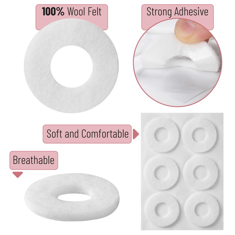 DR. JK- Felt Callus Pads, 36 pcs, White Round Callus