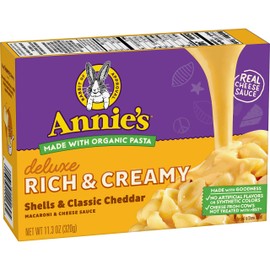 Annie's Deluxe Rich & Creamy Shells & Classic Cheddar Macaroni & Cheese Sauce, 11.3 oz