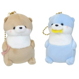 [Mascot Key Chain] Pair Plush Ball Chain, Set of 2, Otter