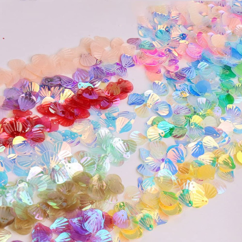 Pack of 360 Shell Sequins, Shell Shape Sequins Craft Loose