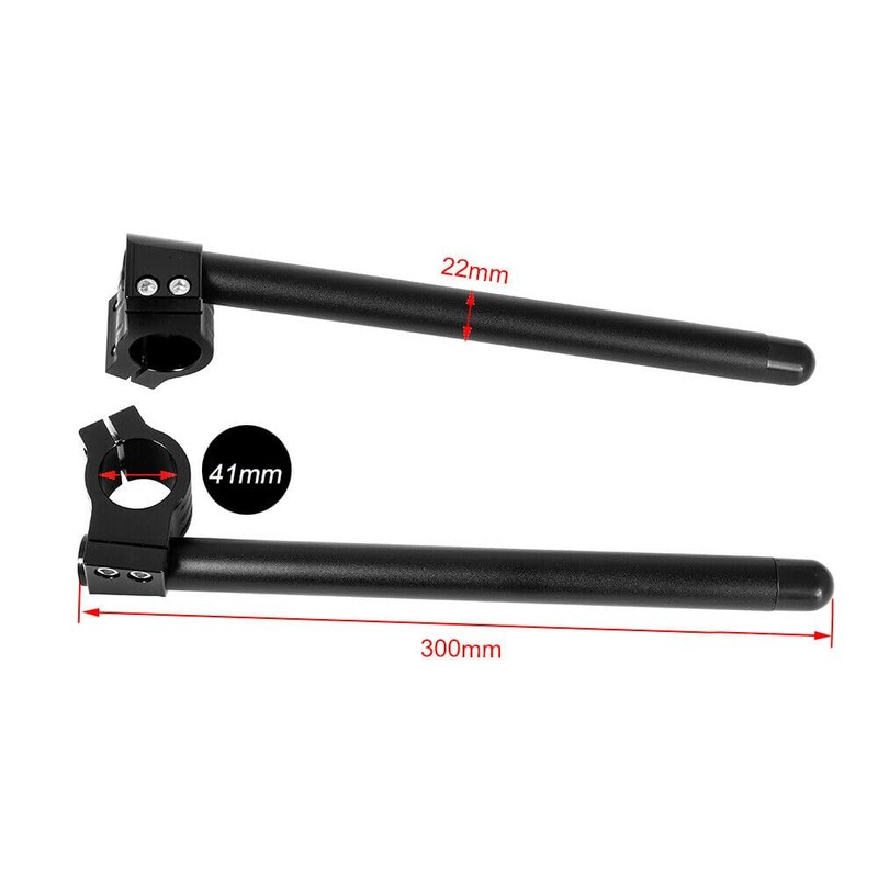 HIYOYO Motorcycle Clip-On 7/8'' Handlebars 41MM Fork Tube Handle Bar