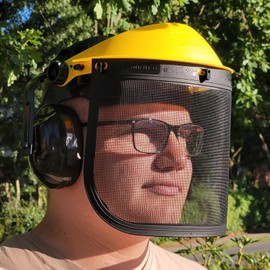 TRUTZHOLM Face protection with ear protection, mesh visor, eye protection for brush cutter, brush cutter, grass trimmer