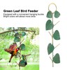 Birds Feeder Hanging Metal Green Leaf Shape Hummingbirds Feeder for