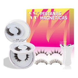 Kit De Pestañas Postizas Magnéticas Con Clip 2 Pares