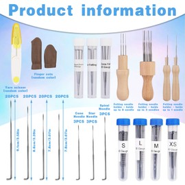 Namner Needle Felting Needles 104 pcs, Needle Felting Kit, Needle Felting Supplies, Wool Felting Needles 36/38/40/42 Gauge, Triangular, Star, Cone, Spiral Felting Needles,