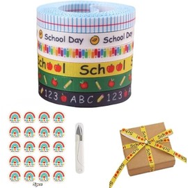 Teacher Appreciation Ribbon 6 Rolls with Stickers & Scissors