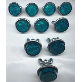 Goliath Lot of 10 ~ Goliath Industrial License Plate 1" Round Green Reflectors