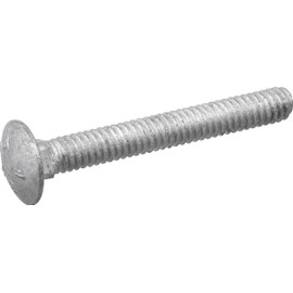 Hillman Group Galvanized Carriage Bolt 1/4” x 5”, 100 Count, Blunt Point, Alloy Steel, Self-Locking Round Head Fasteners, Wood and Metal, No Washer Needed, Rust-Resistant (812527)
