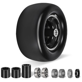 Cliseve11x6.00-5” Flat Free Lawn Mower Tire, Solid Smooth Tread with 3/4 & 5/8" Precision Bearings, Adjustable 5 7/8" Centered Hub, Universal Fit for Zero-Turn Mowers & Outdoor Equipment