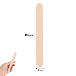 FooYee Pack of 150 Wooden Spatulas, Waxing Made of Wood, Wax Spatulas, Cosmetic Spatulas for Warm Wax, Sugaring Hair Removal, Wooden Sticks for Eyebrows, Face, Body, Beauty Studio, DIY Crafts, 15 ×