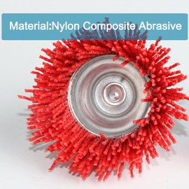 10 Pack Nylon Filament Abrasive Wire Brush Wheel & Cup Brush Set with 1/4 Inch Hex Shank, Nylon Drill Brush Set for Rust Corrosion Paint Removal