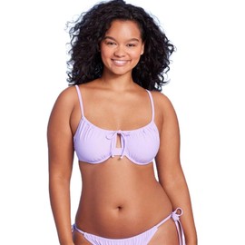 Wild Fable Women's Shirred Underwire Bikini Top - (US, Alpha, Small, Regular, Regular, Light Purple)