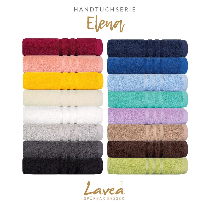 Lavea Set of 10 Elena Terry Series Washcloths, 15 x