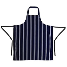Whites Chefs Apparel Butchers Apron Polycotton Navy Stripe Extra Large