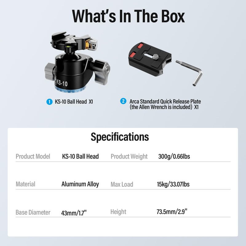 SIRUI Ball Head for Tripod, 29mm Low Profile Ball Head