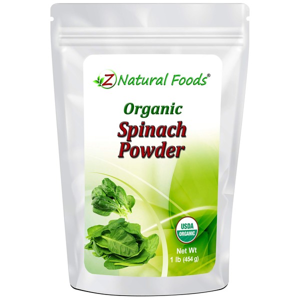 Organic Spinach Powder - 100% Pure, Raw, Vegan, Non GMO, Gluten Free - Nutrient Dense Green Leafy Vegetable - Amazing Superfood Smoothies, Drinks, Baked Goods, Soups, Sauces, & Recipes - 1 lb